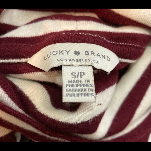 Burgundy Striped Lucky Brand Turtleneck - Picture 7 of 7